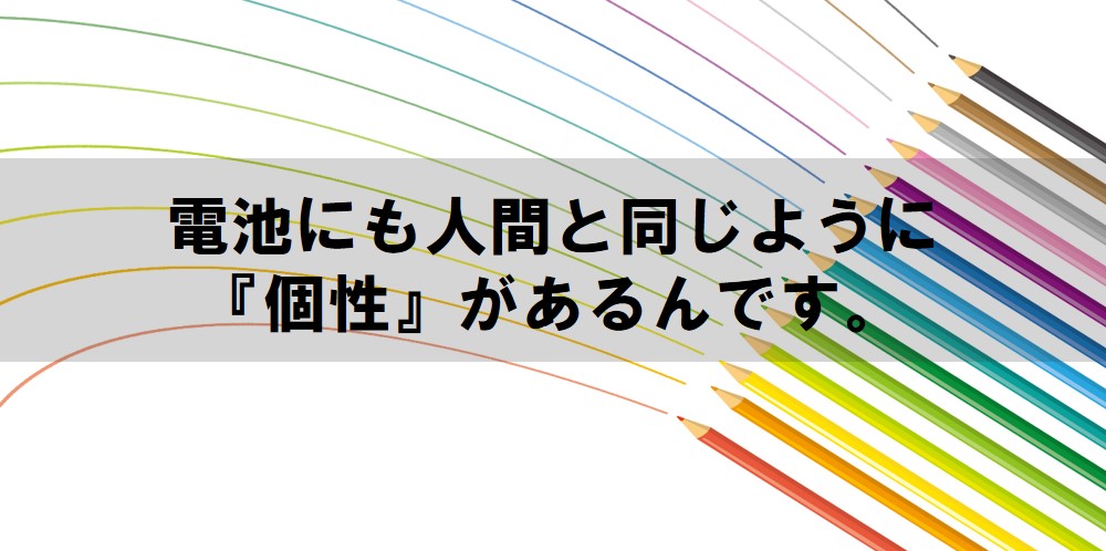 電池にも人間と同じように『個性』があるんです。